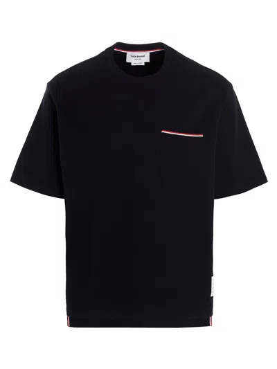 Shop Thom Browne Pocket T-shirt In Blue