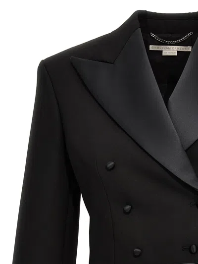 Shop Stella Mccartney Double-breasted Crop Blazer In Black