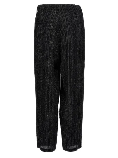 Shop Yohji Yamamoto 'z-stripe Coin Pocket Wide' Pants In White/black
