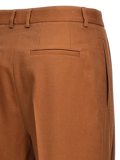 Shop Alberto Biani Gabardine Trousers In Brown