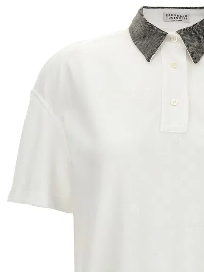 Shop Brunello Cucinelli 'monile' Polo Shirt In White