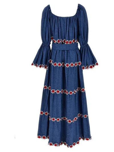 Shop Flora Sardalos 'amorgos' Dress In Blue