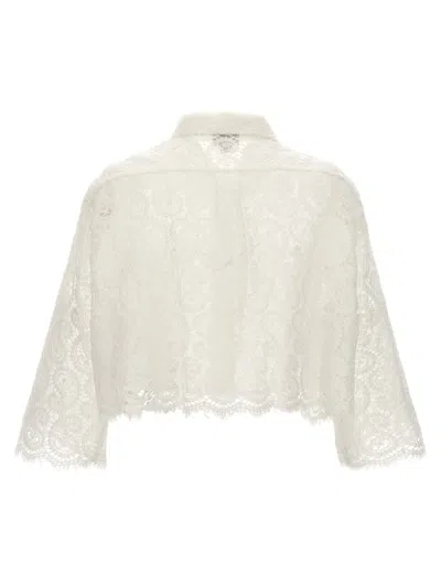 Shop Giambattista Valli Macramé Shirt In White