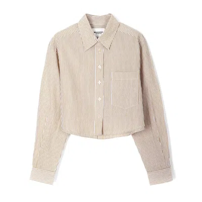 Shop Isabel Marant Cropped Shirt In 10oe