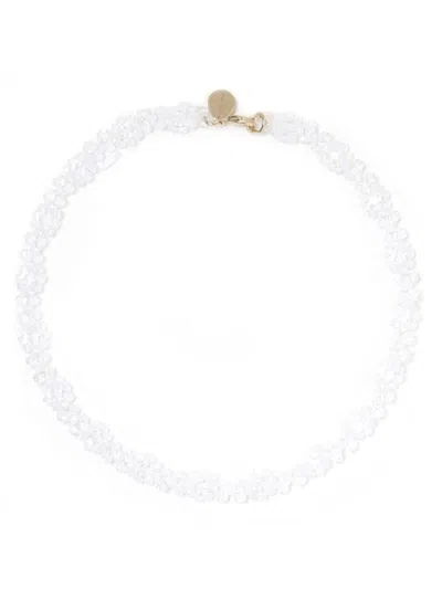 Shop Simone Rocha Crystal Daisy Chain Necklace Accessories In White