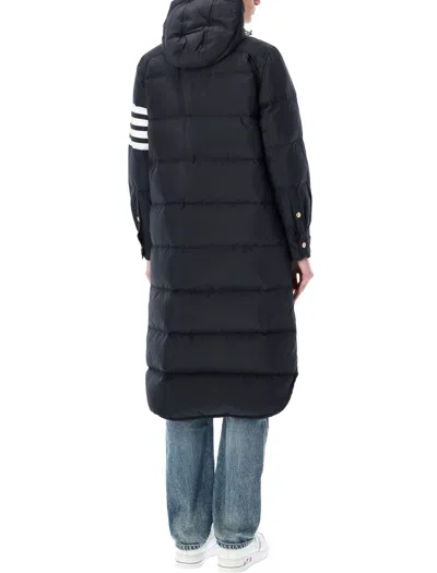 Shop Thom Browne Downfilled Ripstop 4-bar Hooded Jacket In Navy