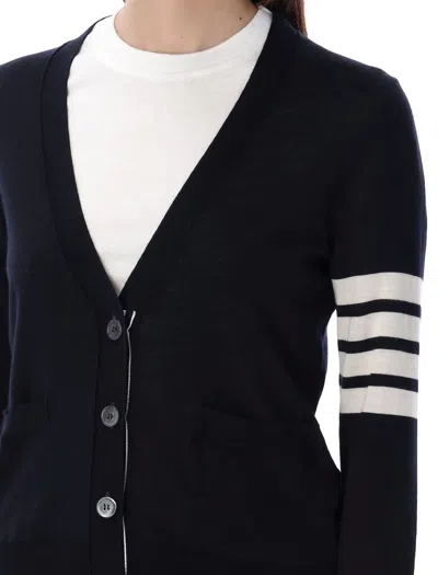 Shop Thom Browne Relaxed Fit V-neck Cardigan In Navy