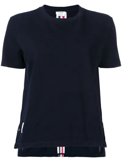 Shop Thom Browne T-shirt With Rwb Detail In Blue