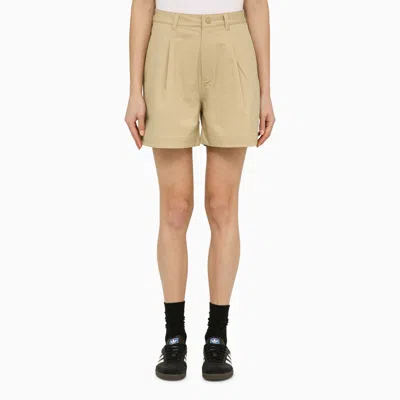Shop The North Face Beige Cotton-blend Bermuda Shorts In Green