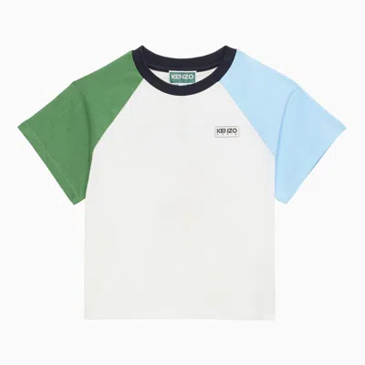 Shop Kenzo Ivory Cotton T-shirt With Logo In White