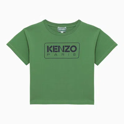 Shop Kenzo Mint Green Cotton T-shirt With Logo