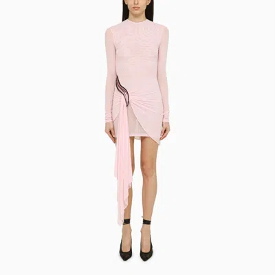 Shop David Koma | Pink Viscose Mini Dress With Draping