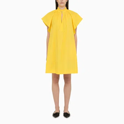 Shop Max Mara Yellow Cotton Short Dress
