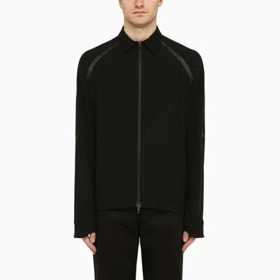 Shop Herno Black Zipped Shirt In Technical Fabric