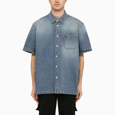 Shop Givenchy Blue Denim Short-sleeved Shirt