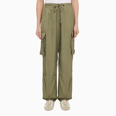 Shop Golden Goose | Military Green Viscose Cargo Trousers