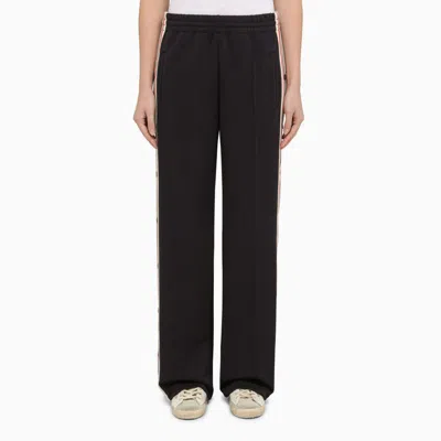 Shop Golden Goose | Dark Blue Sports Trousers With Side Band