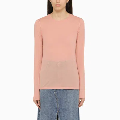 Roberto Collina Pink Cotton Blend Crew-neck Jumper In Pink