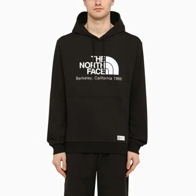 Shop The North Face Black Cotton Hoodie With Logo