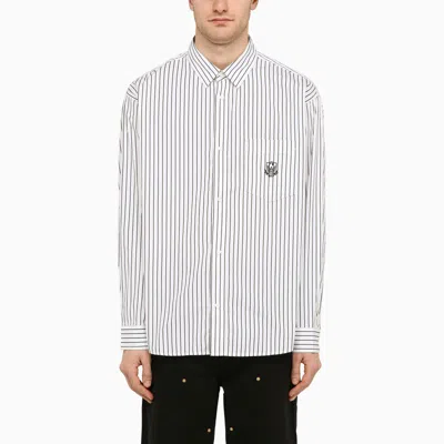 Shop Carhartt Wip | White/black Striped Linus L/s Shirt