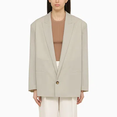 Shop Philosophy Light Grey Single-breasted Jacket In Wool Blend