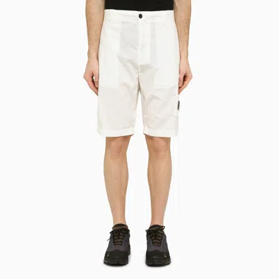 Shop C.p. Company White Cotton-blend Bermuda Shorts