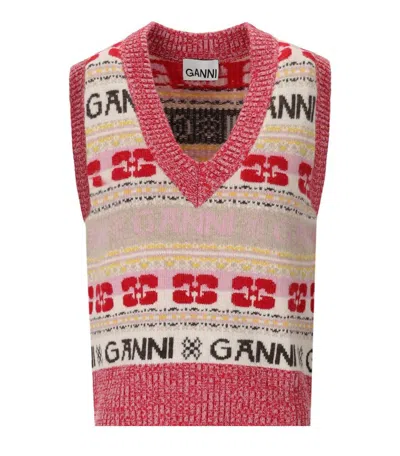 Shop Ganni Graphic Multicolor Vest