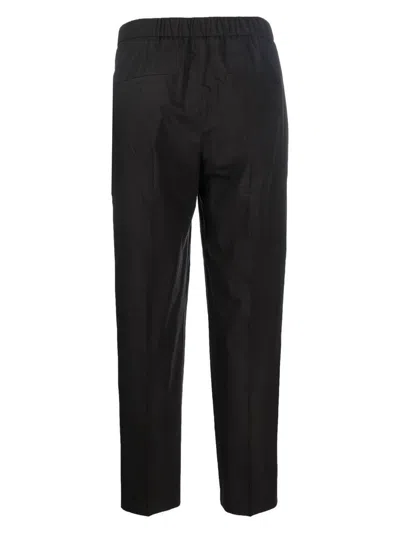 Shop Seventy Slim Chino Pants In Cotton With Elasticized Waist In Black