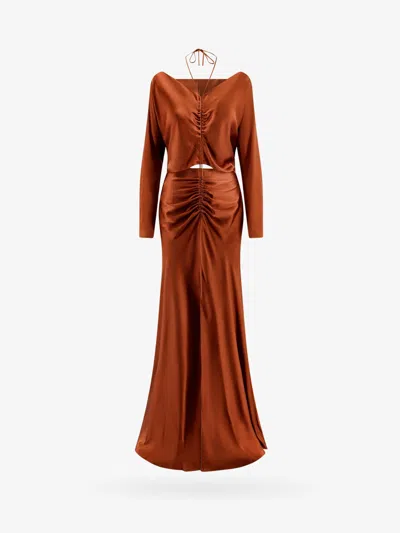 Shop Alberta Ferretti Dress In Brown
