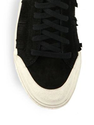 Shop Ash Marlow Fringed Suede High-top Sneakers In Black