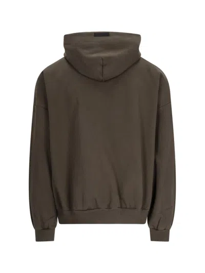 Fear Of God Brown Full Zip Hoodie In Green