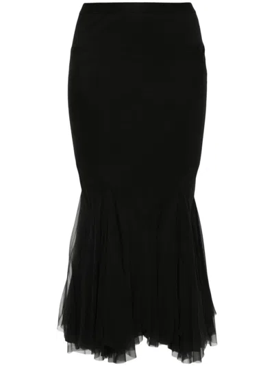 Shop Rick Owens Divine Bias Midi Skirt In Black