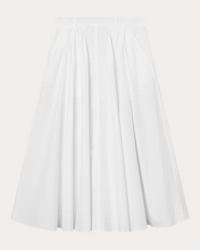 Shop Mark Kenly Domino Tan Women's Novo Poplin Midi Skirt In White