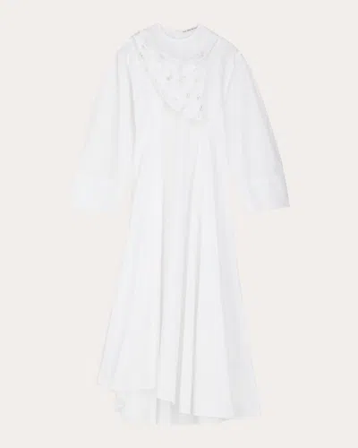 Shop Mark Kenly Domino Tan Women's Daisy Atelier Poplin Dress In White
