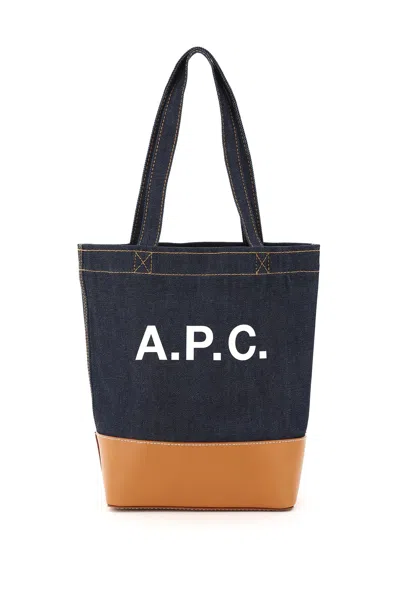 Shop Apc Axel Small Denim Tote Bag In Mixed Colours