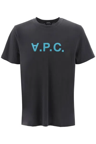 Apc A.p.c. Flocked Vpc Logo T-shirt In Grey