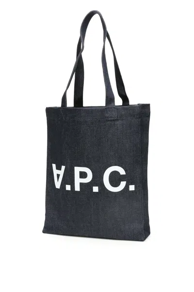 Shop Apc Laure Denim Tote Bag In Blue