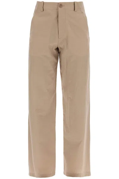 Shop Apc Mathurin Crepe Pants In Brown