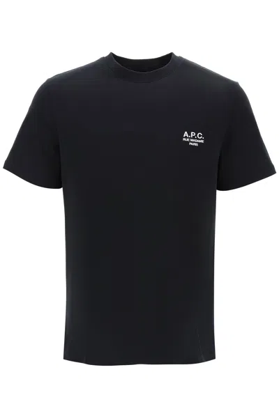 Shop Apc Raymond T-shirt With Embroidered Logo In Black