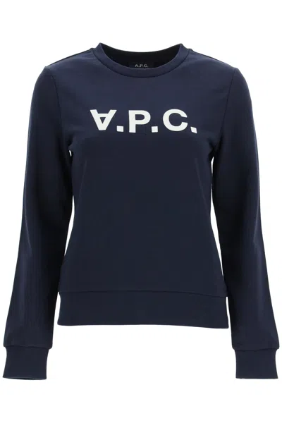 Shop Apc Sweatshirt Logo In Blue