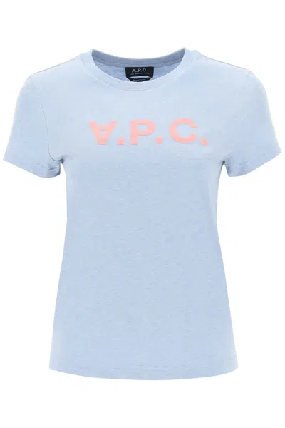 Shop Apc V.p.c. Logo T-shirt In Light Blue