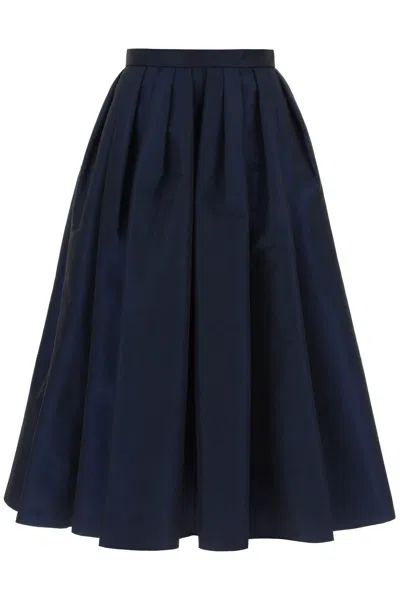 Shop Alexander Mcqueen Circular Skirt In Polyfaille In Blue