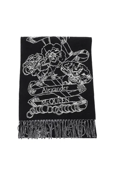 Shop Alexander Mcqueen Wool Reversibile Scarf In Mixed Colours