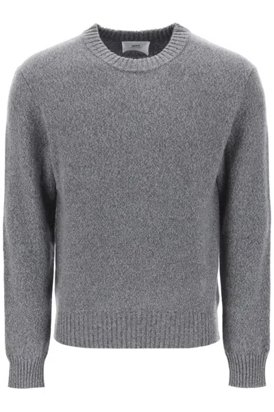 Shop Ami Alexandre Mattiussi Ami Paris Cashmere And Wool Sweater In Grey