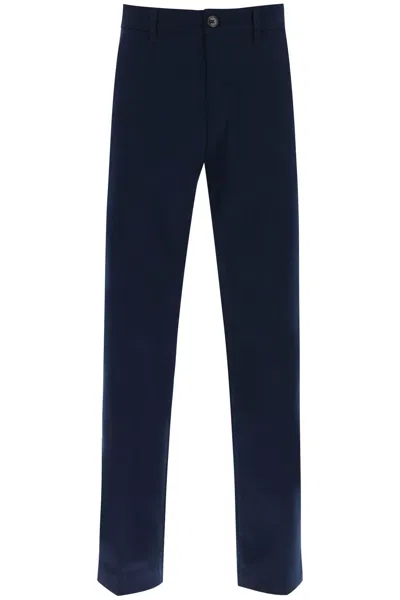 Shop Ami Alexandre Mattiussi Ami Paris Cotton Chino Pants In Blue