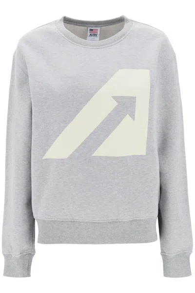 Shop Autry Icon Crew-neck Sweatshirt In Grey