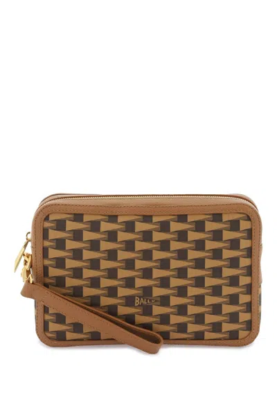 Shop Bally Pennant Clutch In Brown