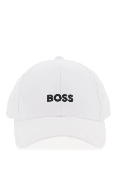 Shop Hugo Boss Baseball Cap With Embroidered Logo In White