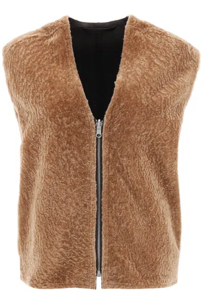 Shop By Malene Birger Veronicas Reversible Shearling Vest In Mixed Colours