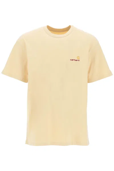 Shop Carhartt American Script T-shirt In Yellow